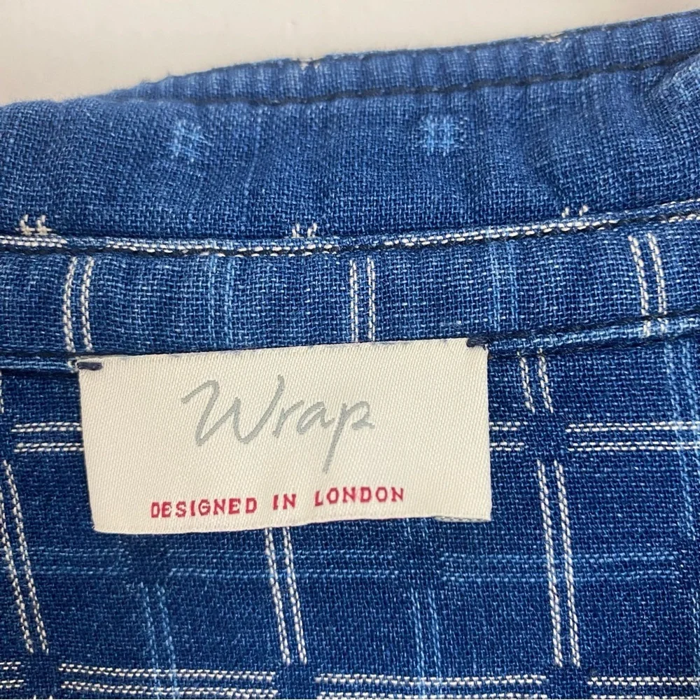 Anthropologie Wrap London Blue Button Down Denim Shirt - Picture 7 of 7